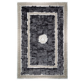 Black Gold White Sheepskin Fluffy Rug