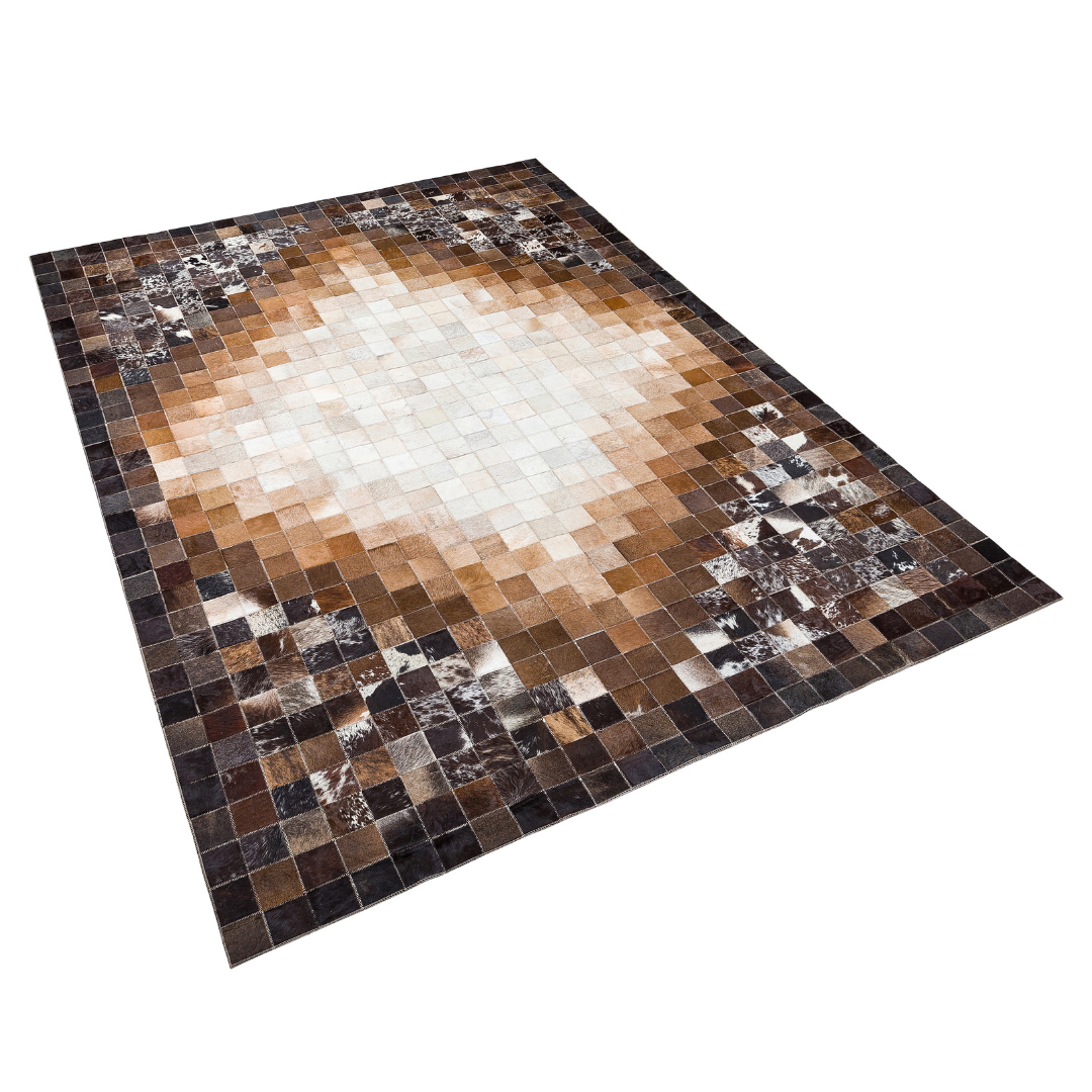 Geometric Cowhide Large Rug