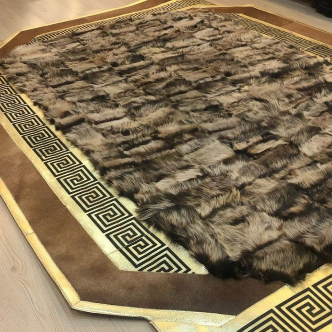 Brown Gold Soft Sheepskin Rug