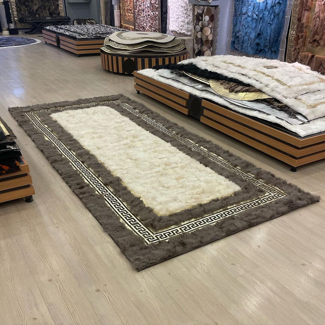 Gray Gold Soft Sheepskin Rug