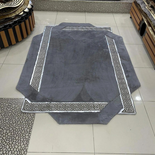 Gray Silver Plush Area Rug