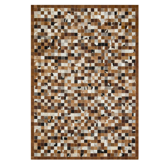 Patchwork Natural Cowhide Square Rug