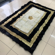 Sheepskin Fluffy Black Gold White Rug