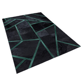 Black Green Cowhide Area Rug