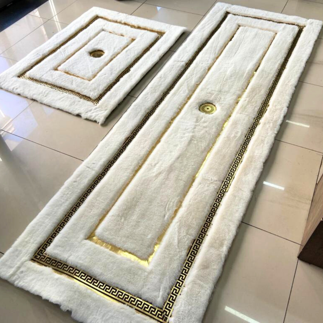 Plush Runner White Gold Rug