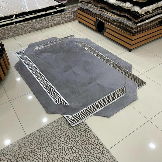 Gray Silver Plush Area Rug