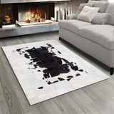 White Black Real Cowhide Rug