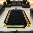 Black Gold Sheepskin Luxury Living Room Rug