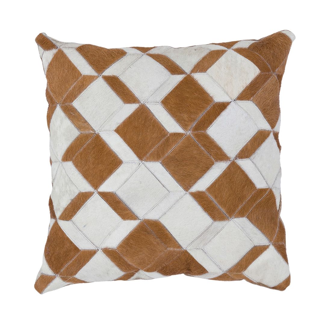 Brown White Cowhide Pillow