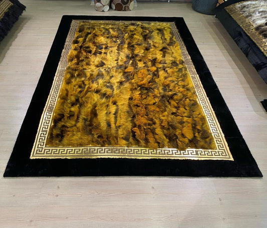 Yellow Gold Fox Fur Area Rug