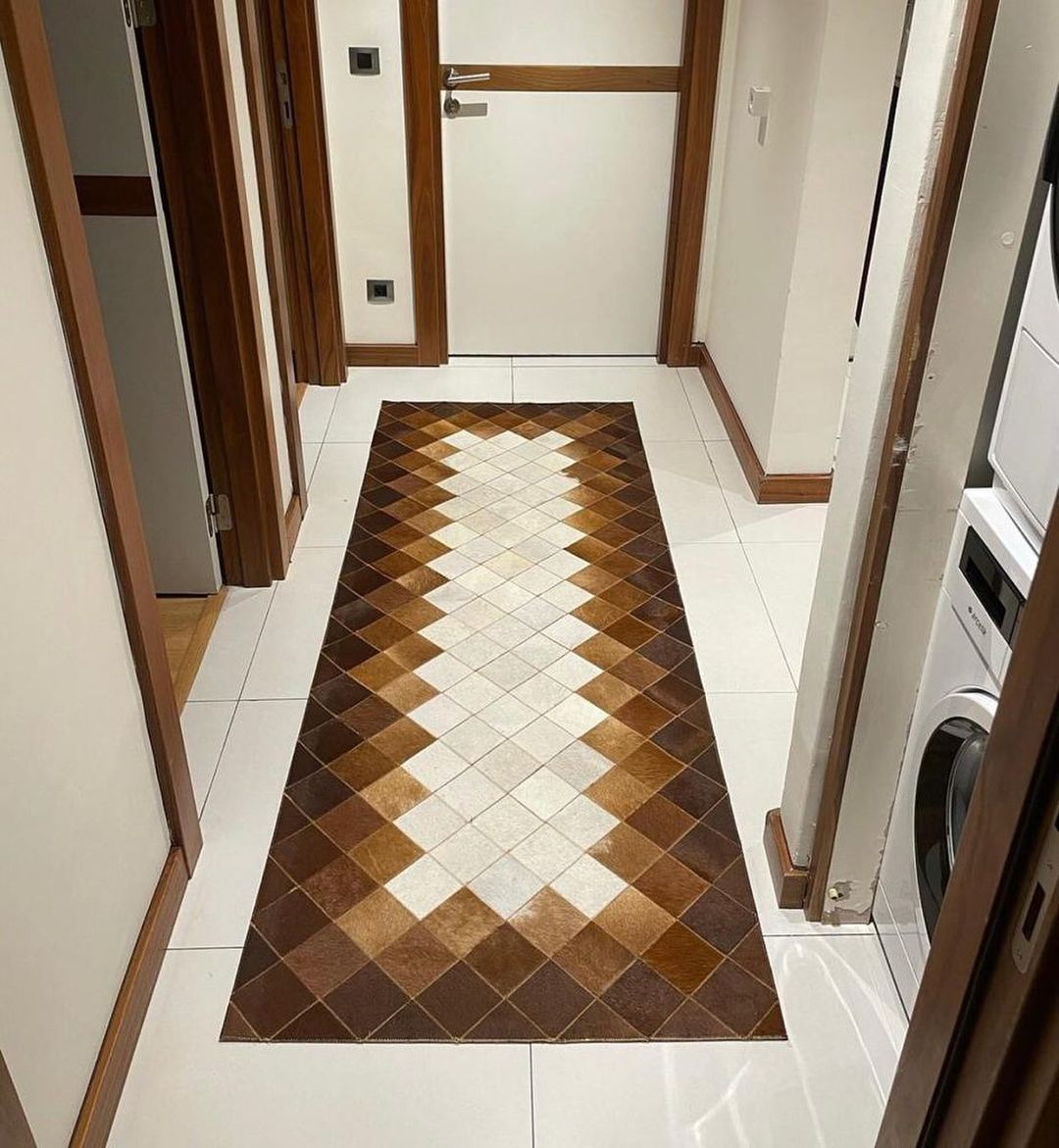 Brown Hallway Cowhide Rug