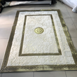 White Gold Living Room Plush Soft Rug