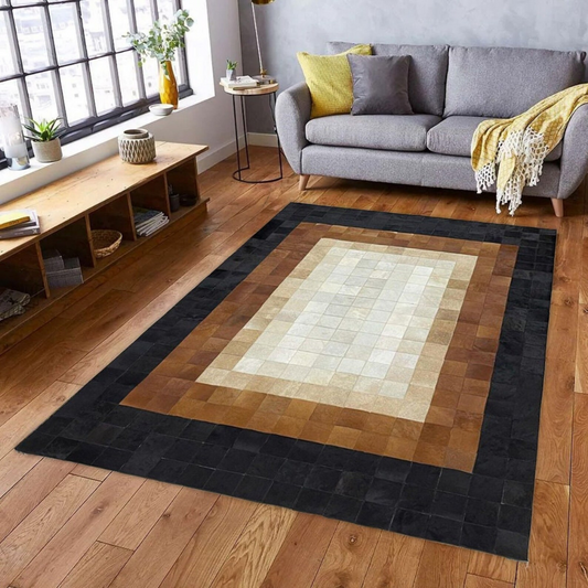 Patchwork Cowhide Living Room Rug