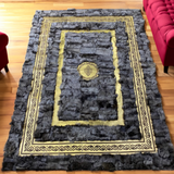 Gray Gold Sheepskin Area Rug