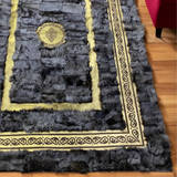 Gray Gold Sheepskin Area Rug