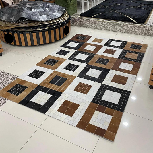 Natural Cowhide Square Rug