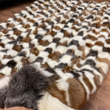 Natural Fox Fur Throw Rug