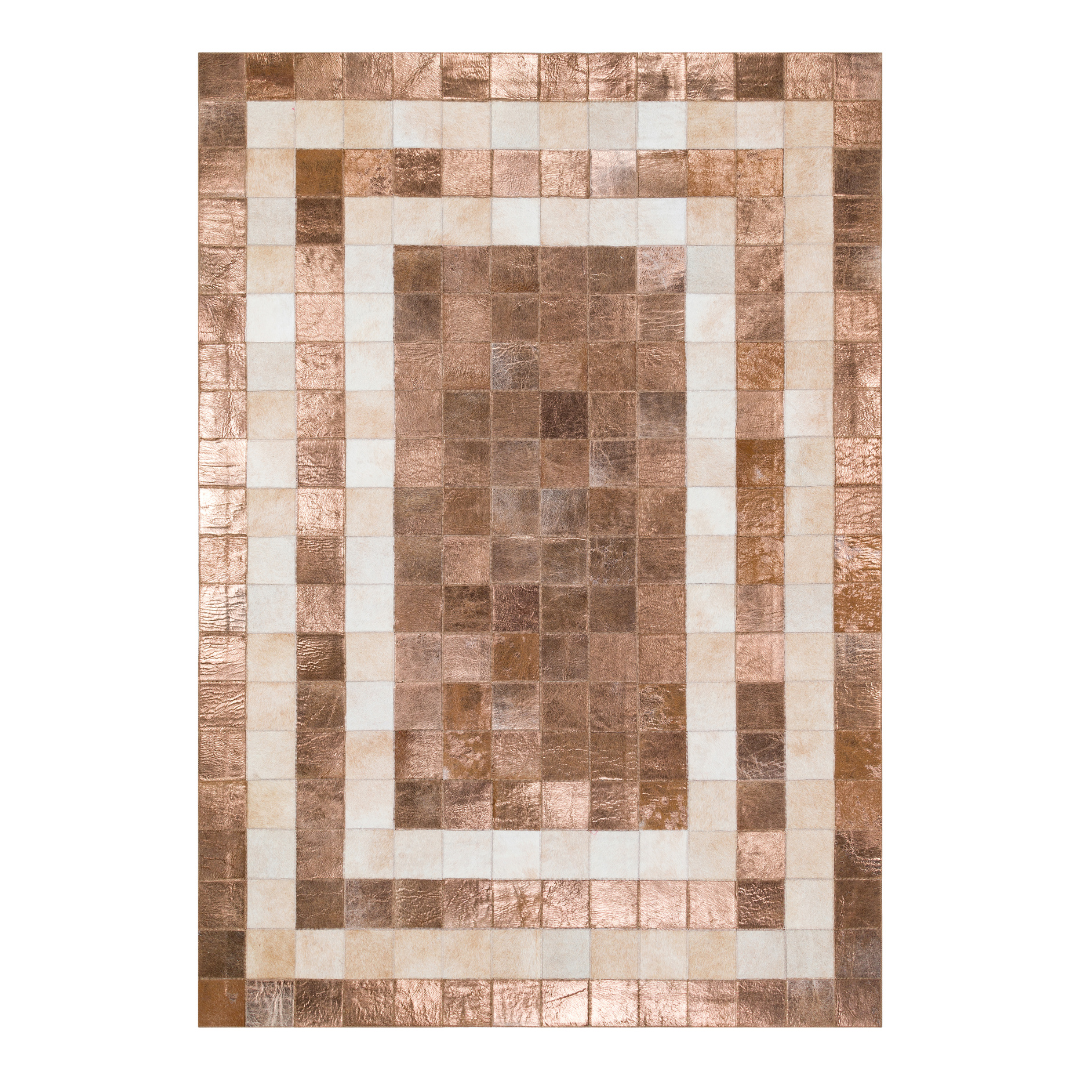 Copper Cowhide Leather Rug