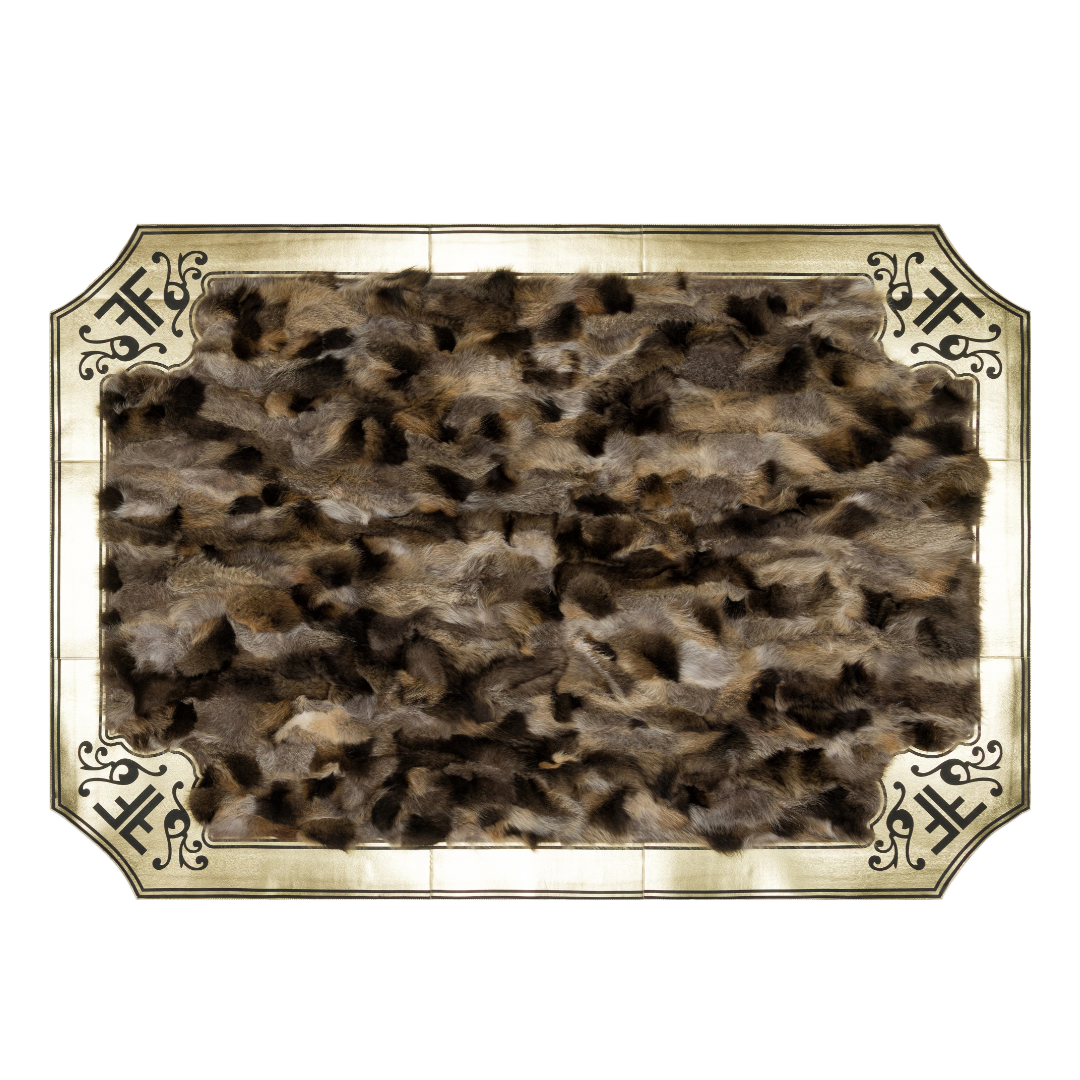 Brown Gold Natural Fox Fur Rug