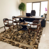 Brown Gold Fox Fur Office Rug