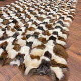 Natural Fox Fur Throw Rug