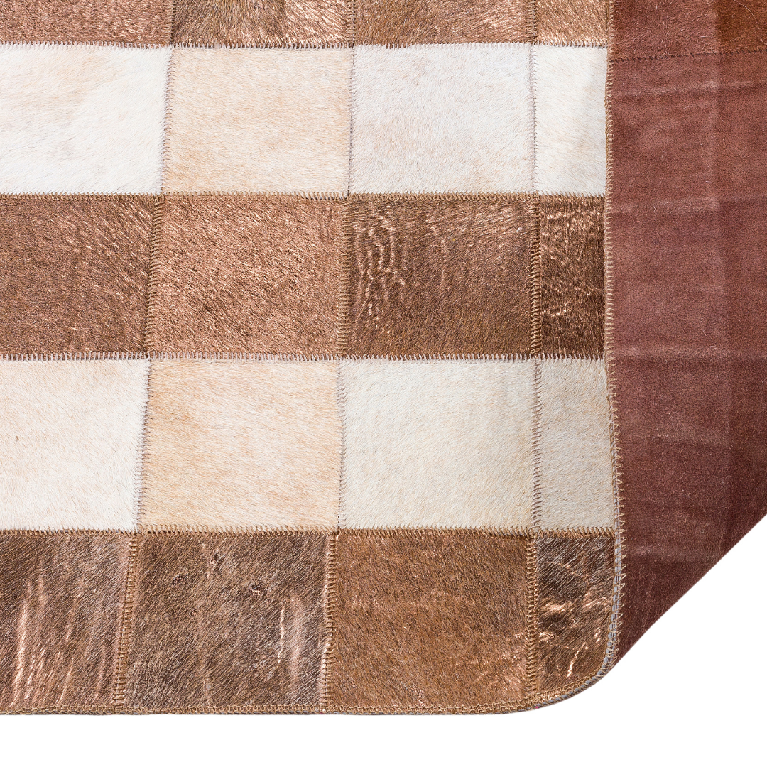 Copper Cowhide Leather Rug