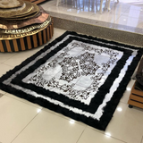 Luxury Black Silver Soft Sheepskin Rug