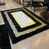 Sheepskin Area Black Gold Rug