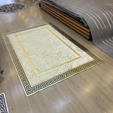 Plush White Gold Luxury Rug