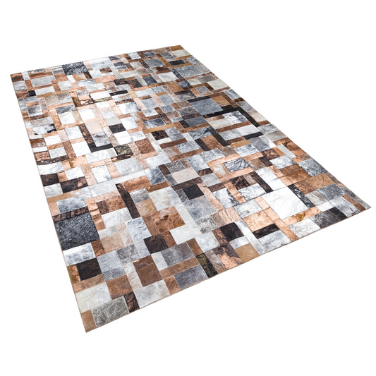 Silver Bronze Cowhide Luxury Rug