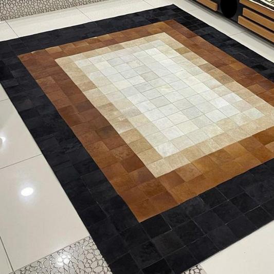 Patchwork Cowhide Living Room Rug