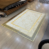 Plush White Gold Luxury Rug