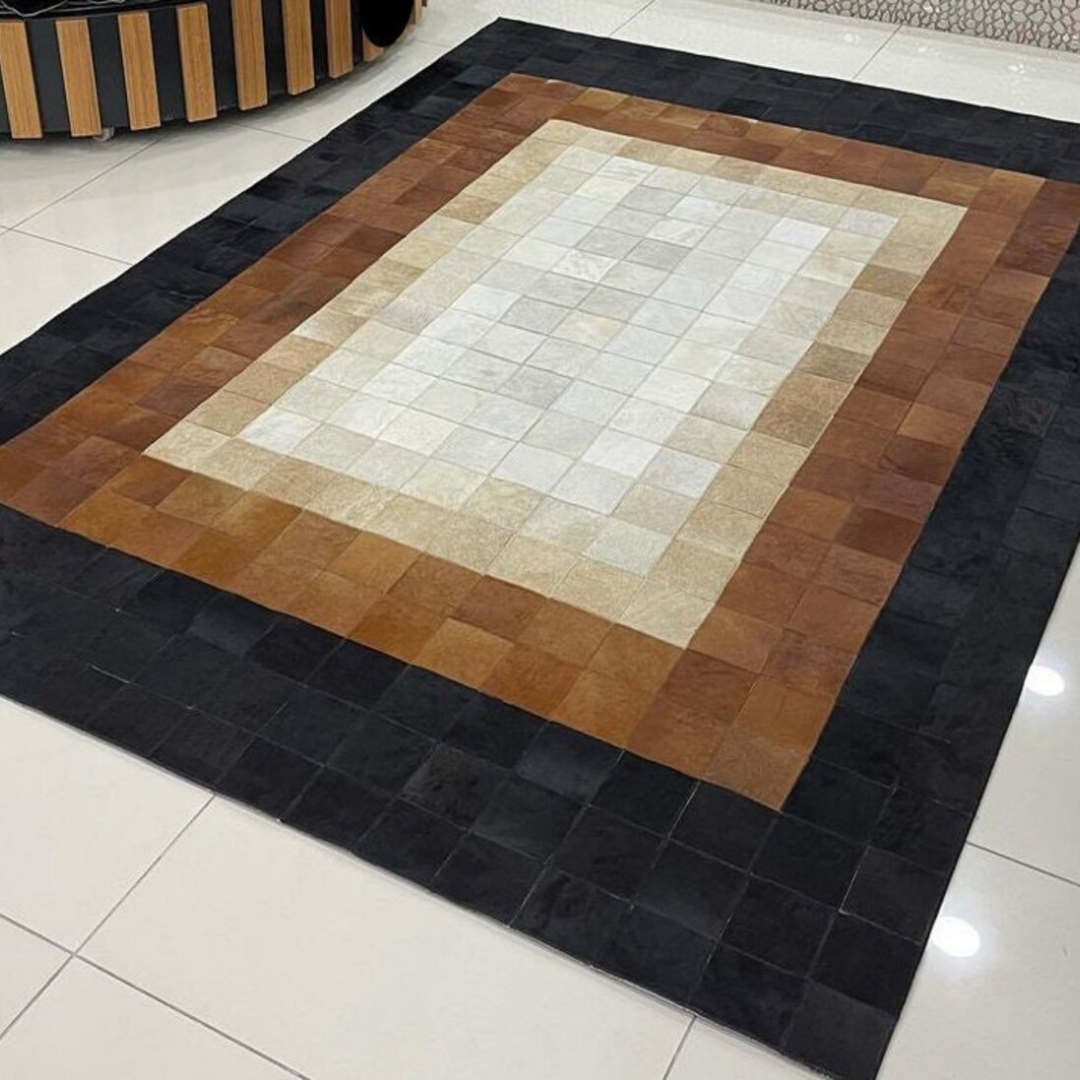 Patchwork Cowhide Living Room Rug