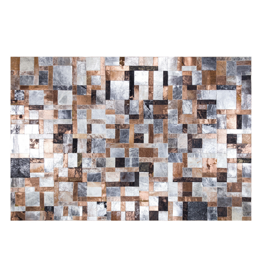 Silver Bronze Cowhide Luxury Rug