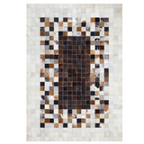 Tricolor Cowhide Square Rug