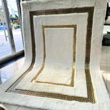 White Gold Plush Square Rug