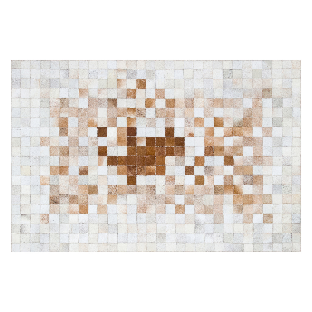 Real White Brown Cowhide Rug