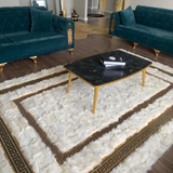 White Gold Fluffy Sheepskin Rug