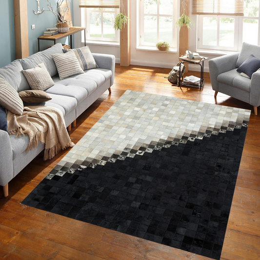 Genuine Geometric Cowhide Rug