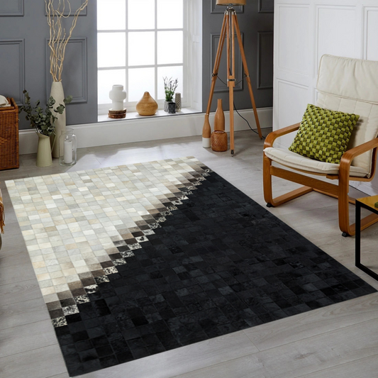 Genuine Geometric Cowhide Rug