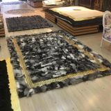 Grey Gold Fox Fur Soft Rug