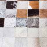 Tricolor Cowhide Square Rug