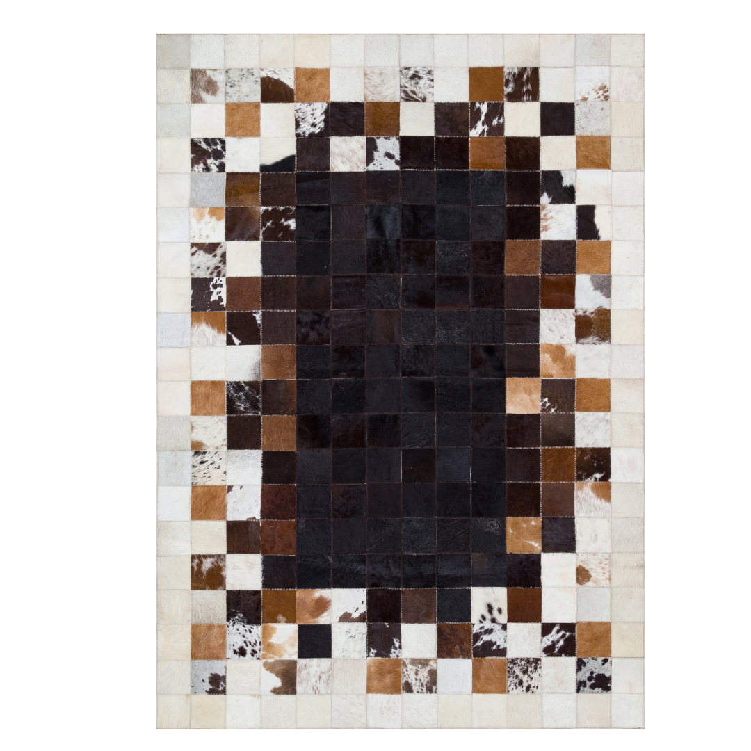 Tricolor Real Cowhide Rug