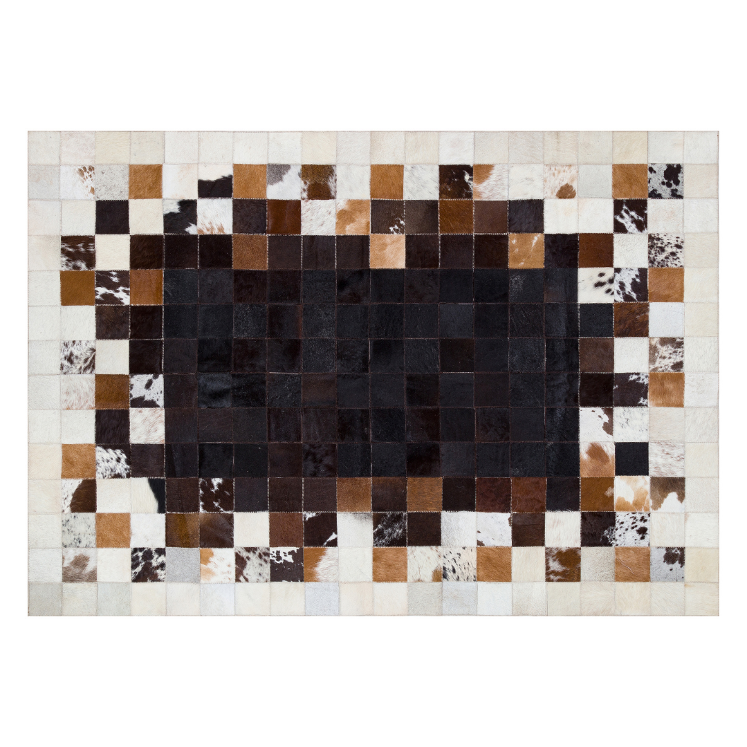 Tricolor Real Cowhide Rug