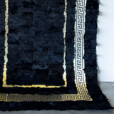 Elegant Black Luxury Soft Sheepskin Rug