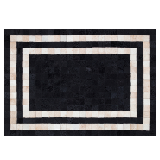 Black Minimal Cowhide Area Rug