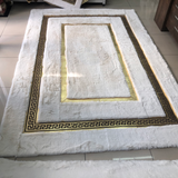 White Gold Plush Square Rug