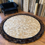 Cowhide and Sheepskin Patchwork Rug