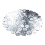 Round Silver Cowhide Rug