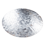 Circle Silver Cowhide Rug